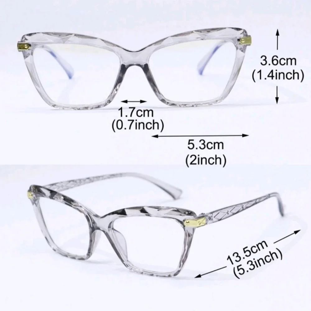 NEW Grey Crystal Fashion Glasses